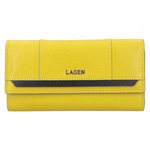Női bőr pénztárca Lagen Vibeke - sárga