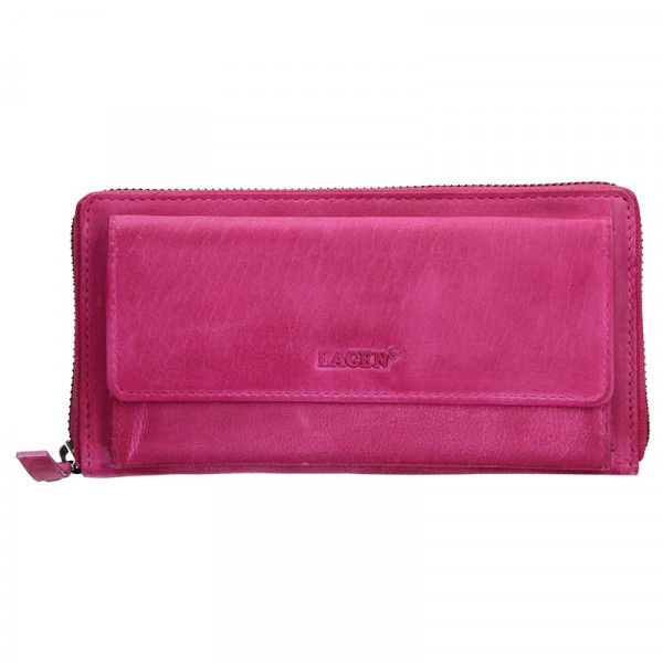 Dámská kožená peněženka Lagen Maria - růžová