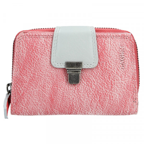 Dámská kožená peněženka Lagen Lea - růžová