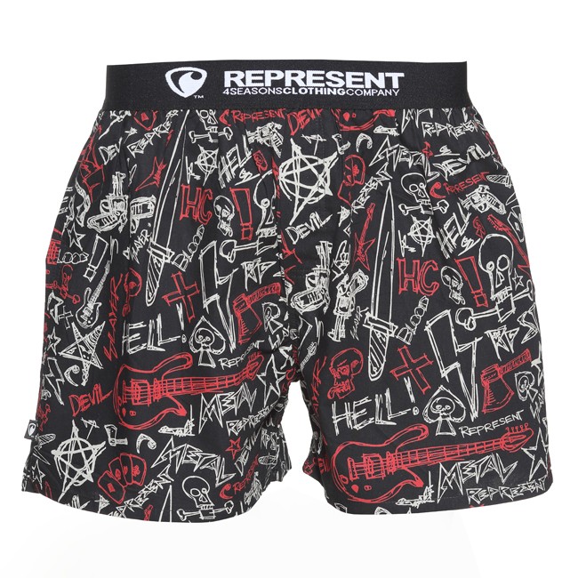 Férfi Represent Exclusive Metal Boxer Shorts - piros