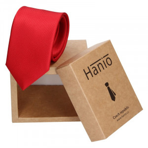 Pánská hedvábná kravata Hanio Oliver - červená