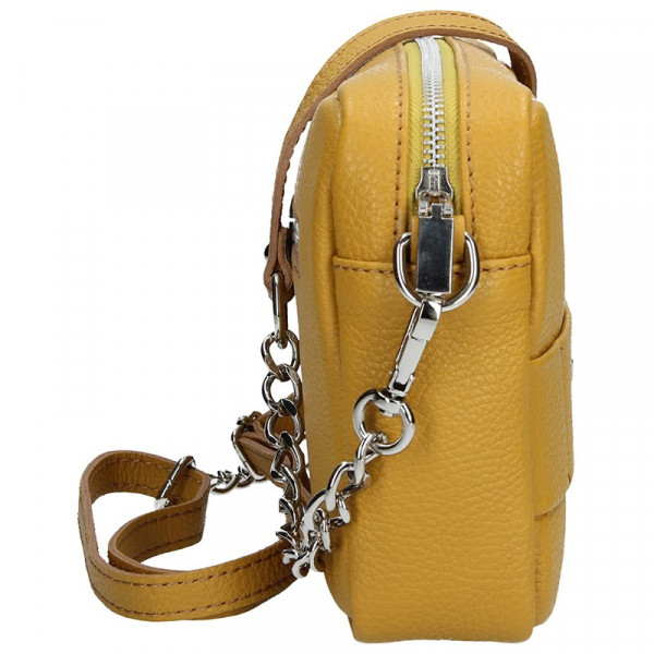 Divatos női bőr crossbody táska Facebag Nina - sárga