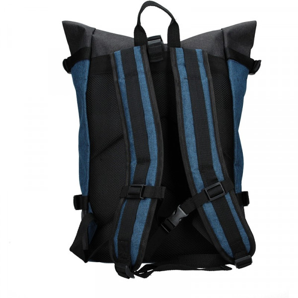 Nagyméretű divatos hátizsák New Rebels Marco - fekete-kék