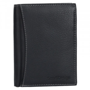 Férfi bőr pénztárca SendiDesign N4 - fekete