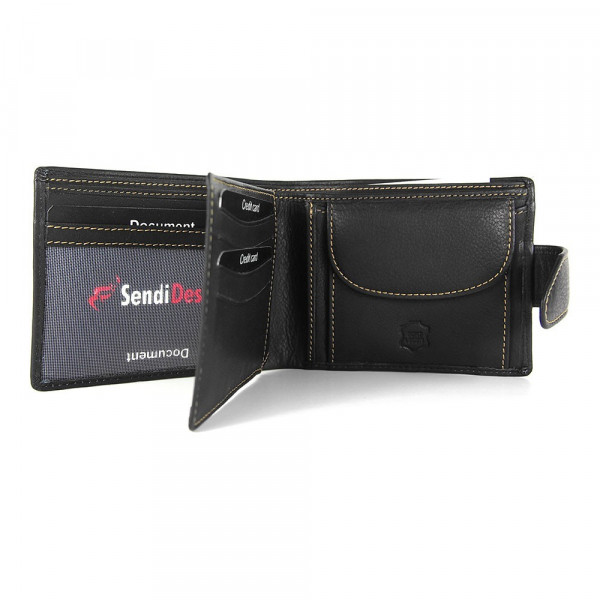 Férfi bőr pénztárca SendiDesign 7001 - fekete