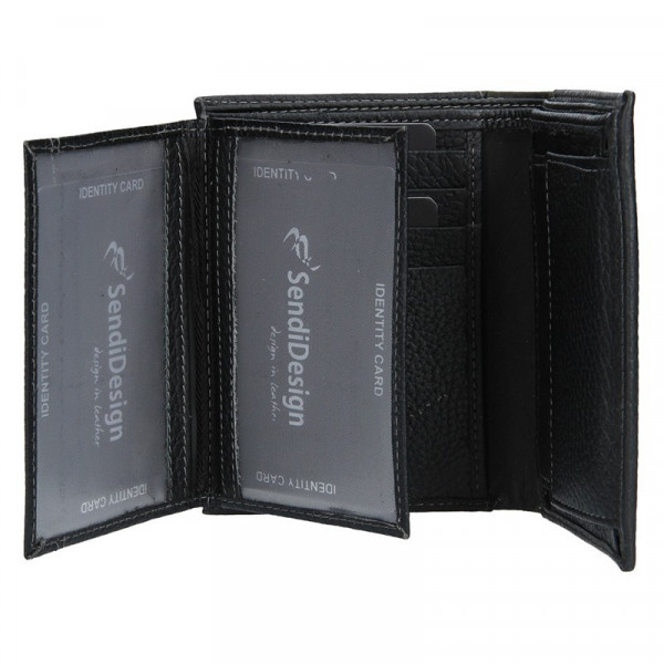 Férfi bőr pénztárca SendiDesign 5502 FH - fekete