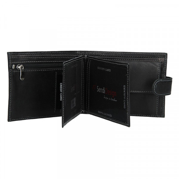 Férfi bőr pénztárca SendiDesign 5700 (AT) VT - fekete
