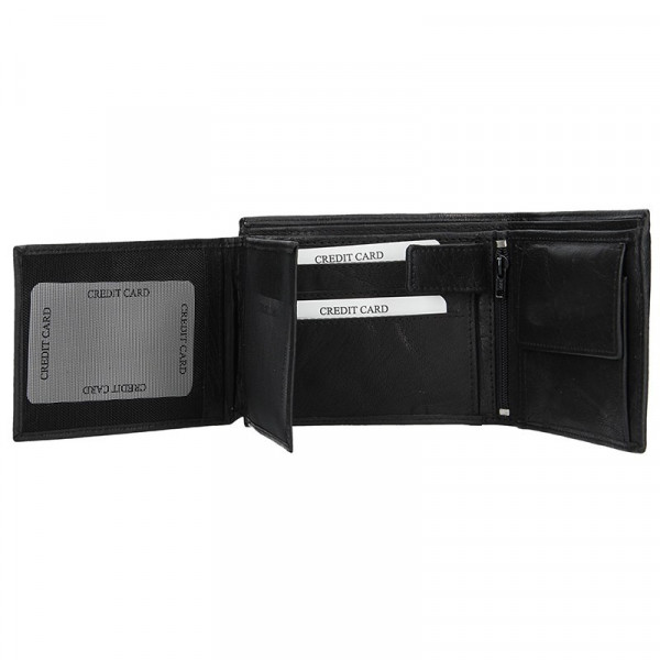 Férfi bőr pénztárca SendiDesign SNW6856 - fekete