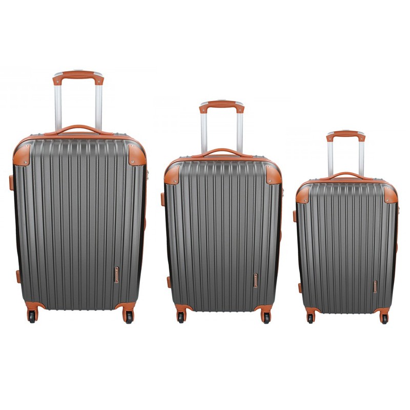 3 darabos Madisson Apolen S,M,L bőröndkészlet - szürke-barna