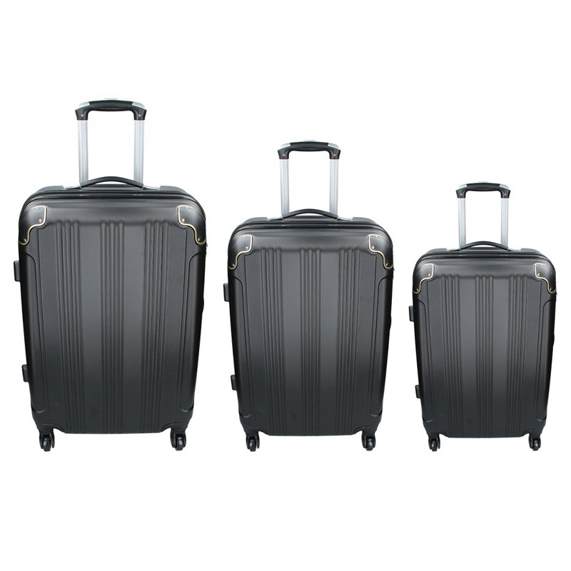 3 darabos Madisson Michaela bőrönd készlet S,M,L - fekete