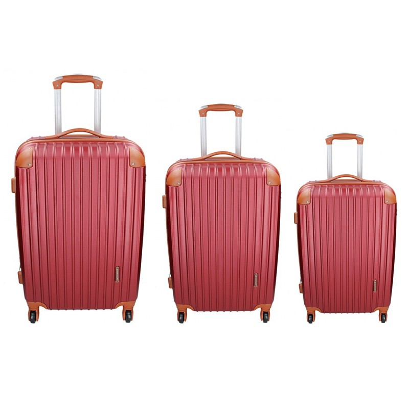3 darabos Madisson Apolen S,M,L bőrönd készlet - bordó színben