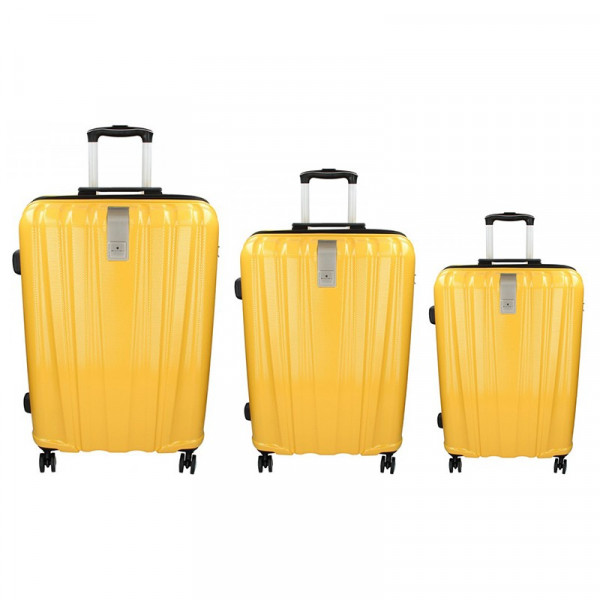 Sada 3 cestovních kufrů Snowball Lada S,M,L - žlutá
