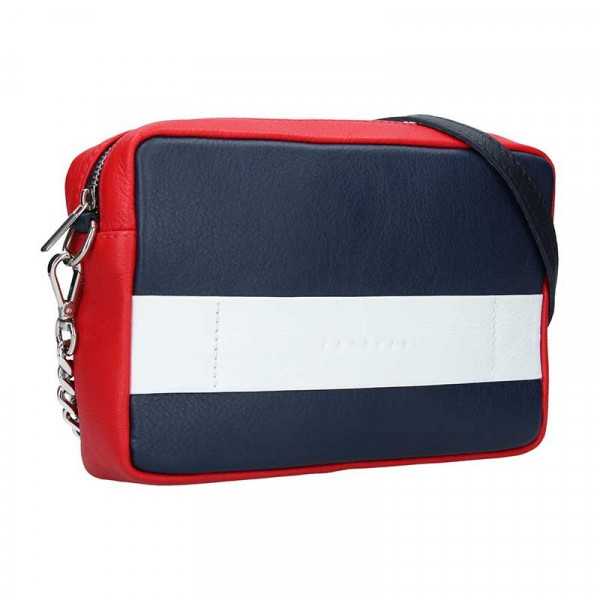 Női bőr crossbody táska Facebag Ninas - kék-piros-fehér