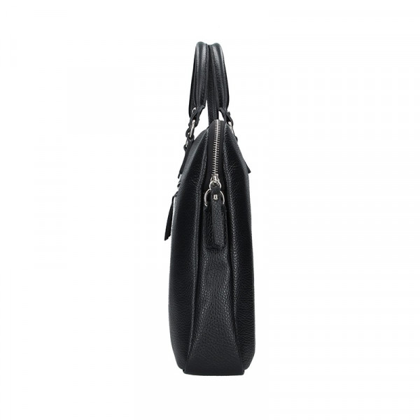 Unisex bőr laptop táska Facebag Milano - fekete