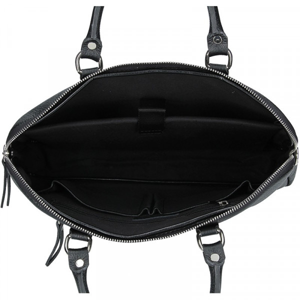 Unisex bőr laptop táska Facebag Milano - fekete