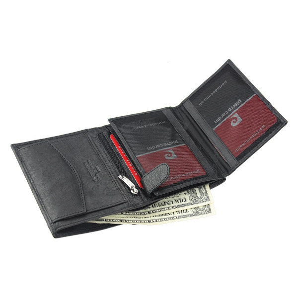 Férfi bőr pénztárca Pierre Cardin Jomar - fekete és piros