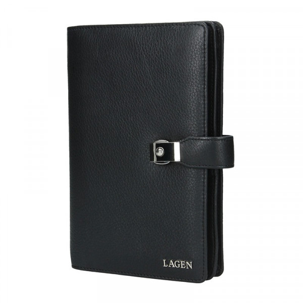 Luxus teljes bőr férfi táska Lagen Note - fekete