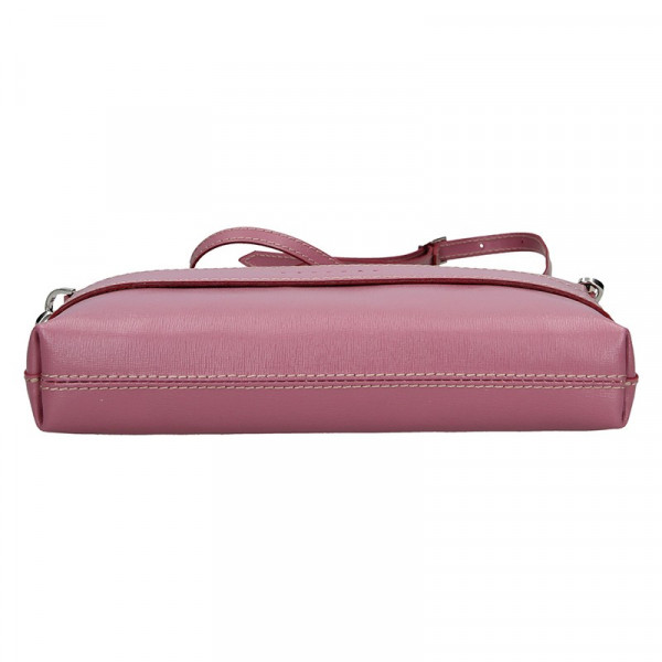 Divatos női bőr crossbody táska Facebag Elesn - rózsaszín - pink