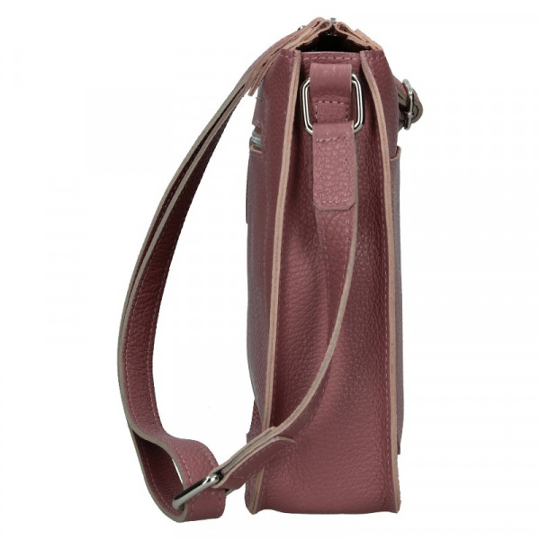 Divatos női bőr crossbody táska Facebag Miriana - pink