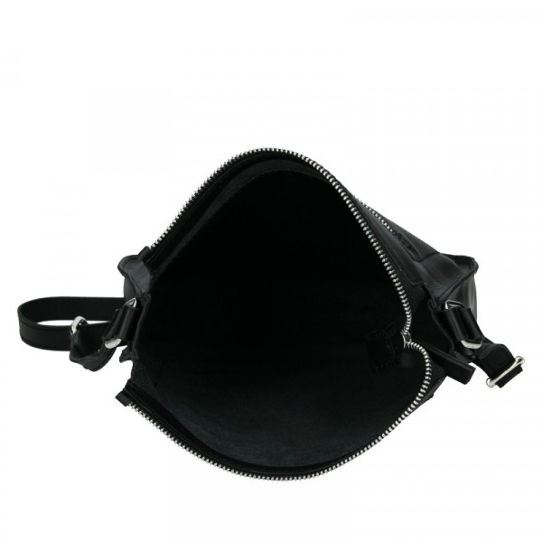 Divatos női bőr crossbody táska Facebag Miriana - fekete