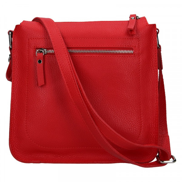 Divatos női bőr crossbody táska Facebag Miriana - piros