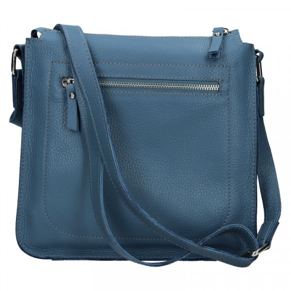 Divatos női bőr crossbody táska Facebag Miriana - kék