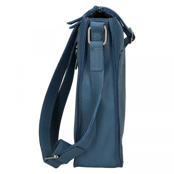 Divatos női bőr crossbody táska Facebag Miriana - kék