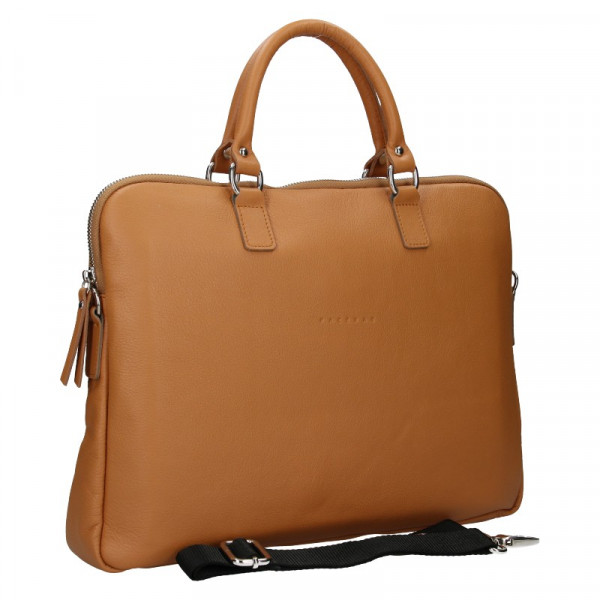 Unisex bőr laptop táska Facebag Milano - barna