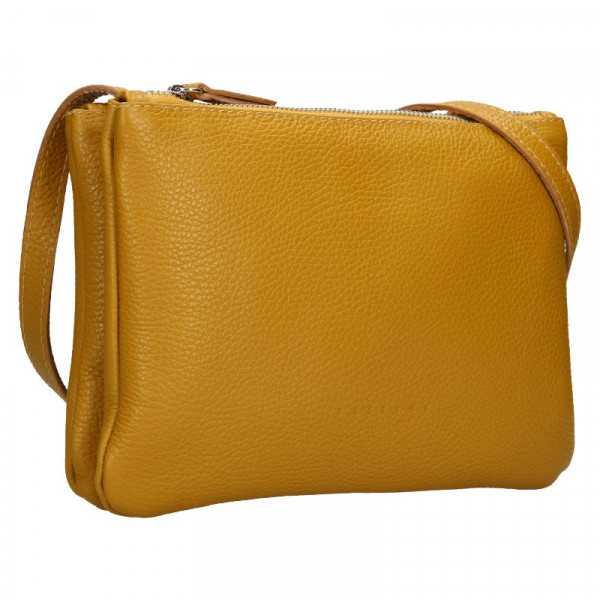 Divatos női bőr crossbody táska Facebag Beatrice - mustár színben