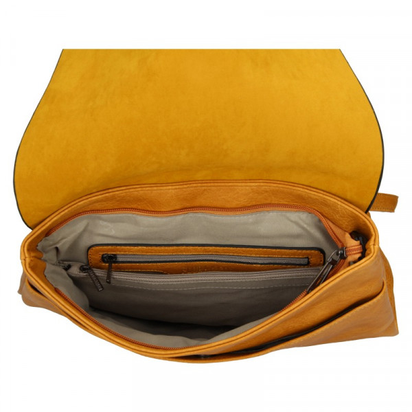 Női divatos hátizsák Flora & Co Silva - sárga-barna