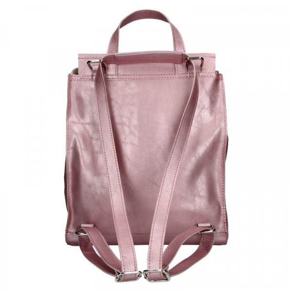Női bőr hátizsák Facebag Stella - rózsaszín
