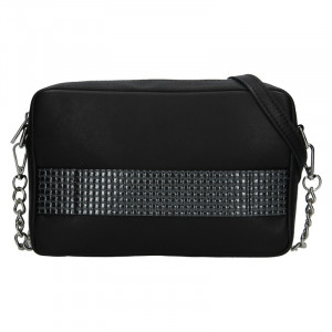 Trendy dámská kožená crossbody kabelka Facebag Ninas - černo-stříbrná