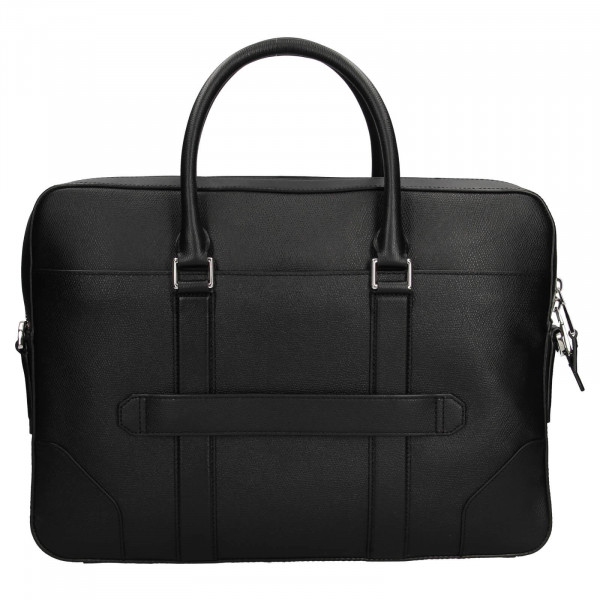 Tommy Hilfiger férfi bőr üzleti laptop táska - fekete