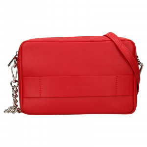 Trendy dámská kožená crossbody kabelka Facebag Ninas - světle červená