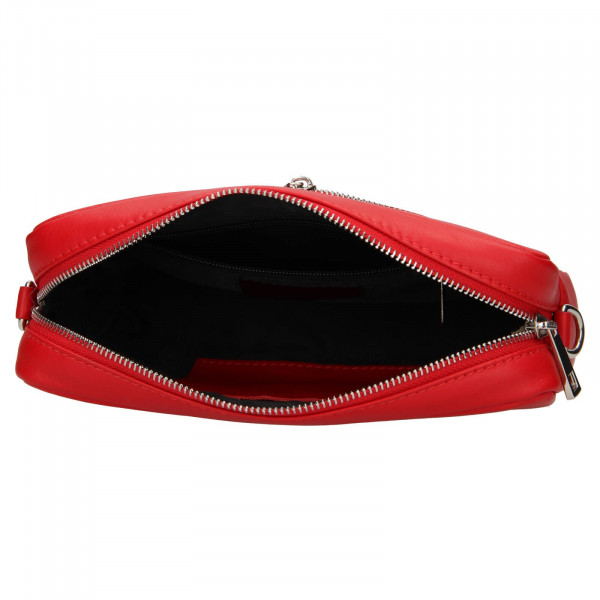 Divatos női bőr crossbody táska Facebag Ninas - világos piros