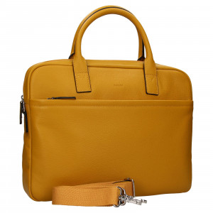 Kožená taška na notebook Katana Talin - žlutá