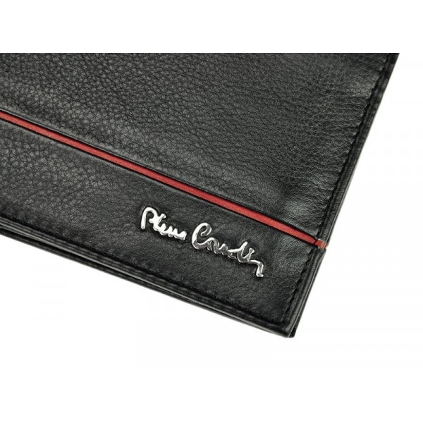 Férfi bőr pénztárca Pierre Cardin Jean - fekete-piros