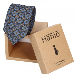 Férfi selyem nyakkendő Hanio Ronald - sötétkék