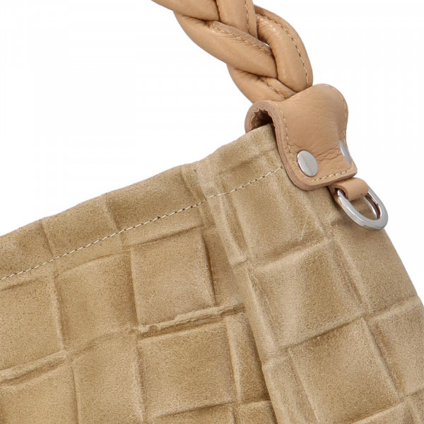 Dámská kožená kabelka Delami Chiara - béžová
