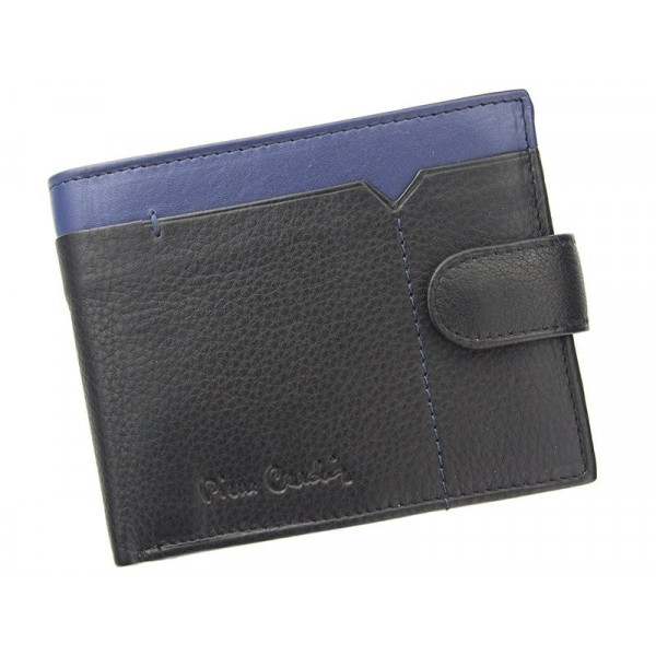 Pánská kožená peněženka Pierre Cardin Uran - černo-modrá