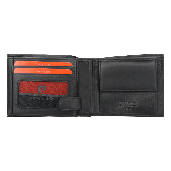 Pánská kožená peněženka Pierre Cardin Berdy - fekete-piros