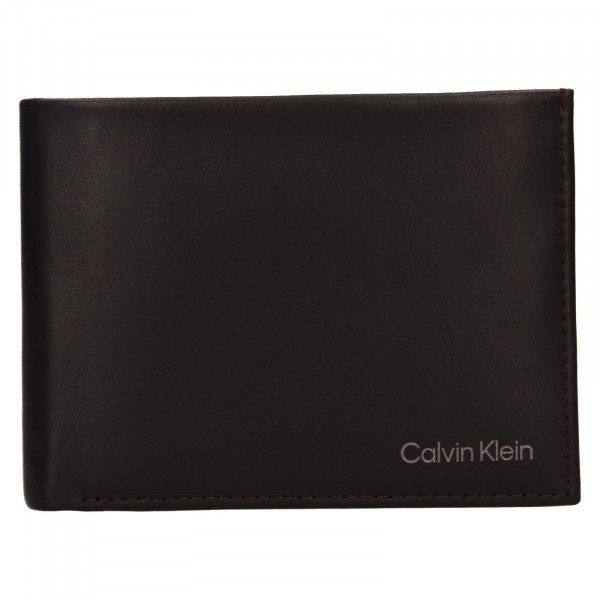 Férfi bőr pénztárca Calvin Klein Mims - sötétbarna