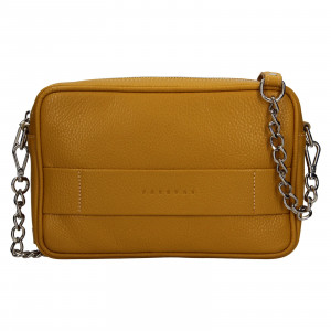 Trendy dámská kožená crossbody kabelka Facebag Ninals - sárga