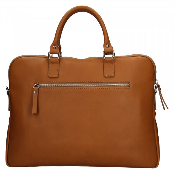 Unisex bőr laptop táska Facebag Milano - konyak színű
