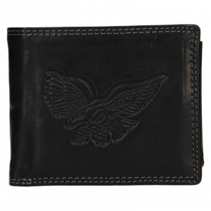 Férfi bőr pénztárca SendiDesign Eagle - fekete