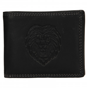 Férfi bőr pénztárca SendiDesign Lion - fekete