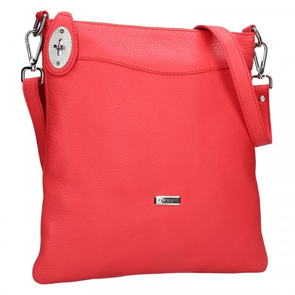 Női bőr crossbody táska Facebag Amanda - piros