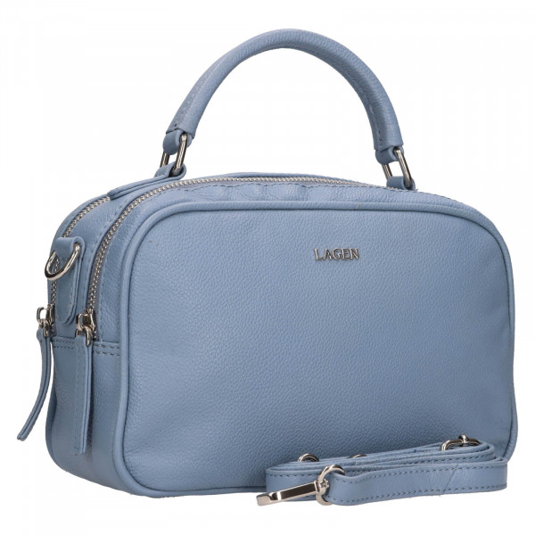 Női bőr táska Lagen Veress - kék