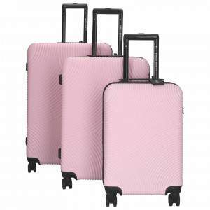 3 db-os utazóbőrönd szett Enrico Benetti Kanes S,M,L - rózsaszín