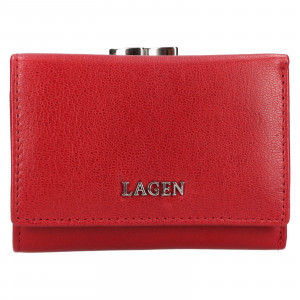 Kis női bőr pénztárca Lagen Kayra - piros